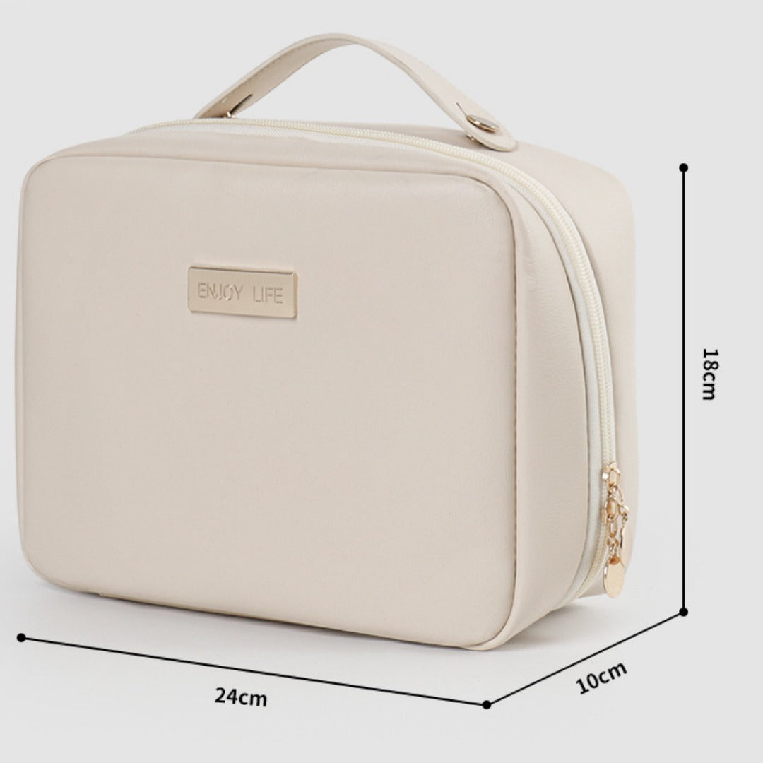 Makeup Bag Organizers, PU Square Portable Cosmetic Bag, Cosmetic Storage Bag, Portable Travel Large-capacity Wash Bag, Makeup Bag with Compartments,