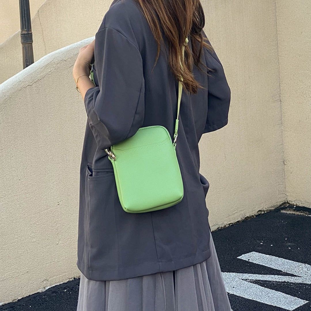 Elegant Women's Bag - Simple PU Soft Phone Bag, Compact Small Shoulder Crossbody Phone Purse