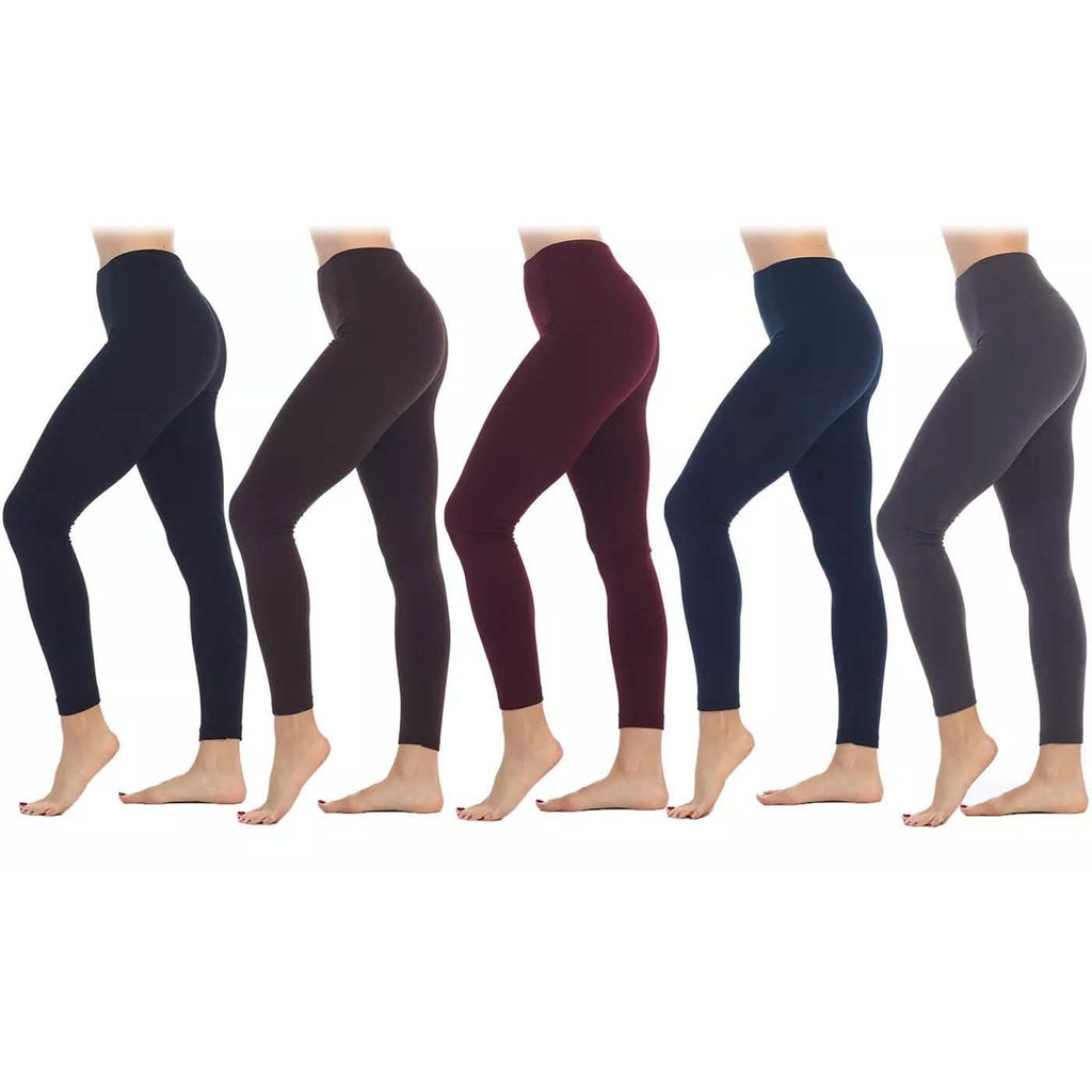 5-Pack: Women's Premium Fleece-Lined Leggings - Staci's Store