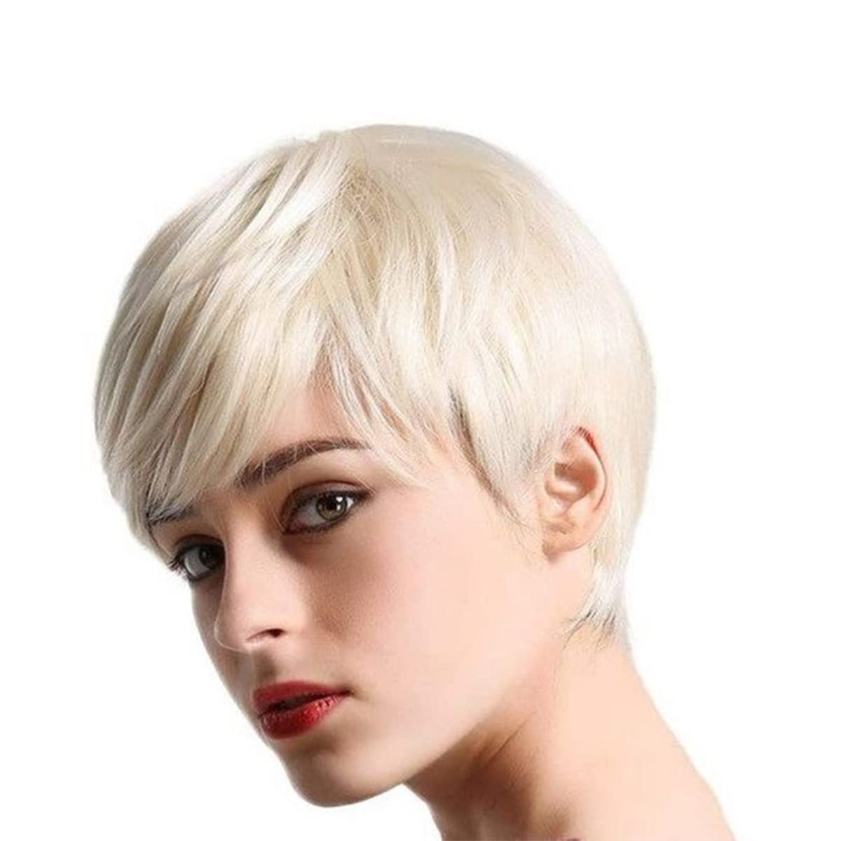 8" Layered Pixie Cut Synthetic Wig for Women Blonde Mixed Brown with Roots