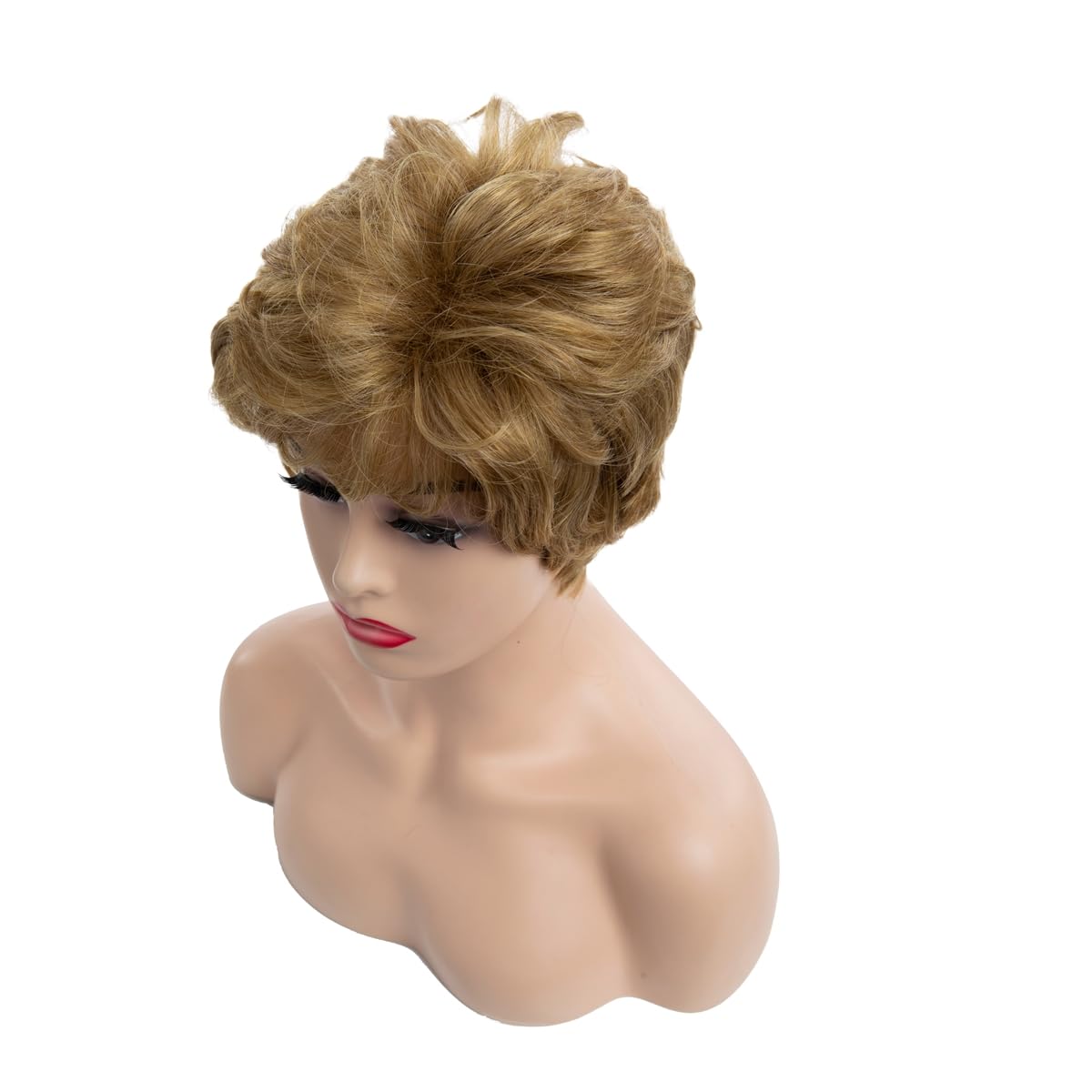 Women Short Pixie Cut Wig Synthetic Layered Cosplay Hair,Brown