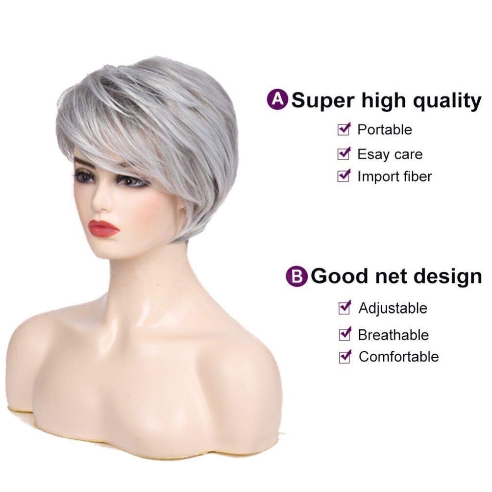 Short Wavy Brown Wigs for Women Fluffy Wavy Layered Wigs Synthetic Heat Resistant Halloween Cosplay Hair Wig with Wig Cap,Auburn Brown