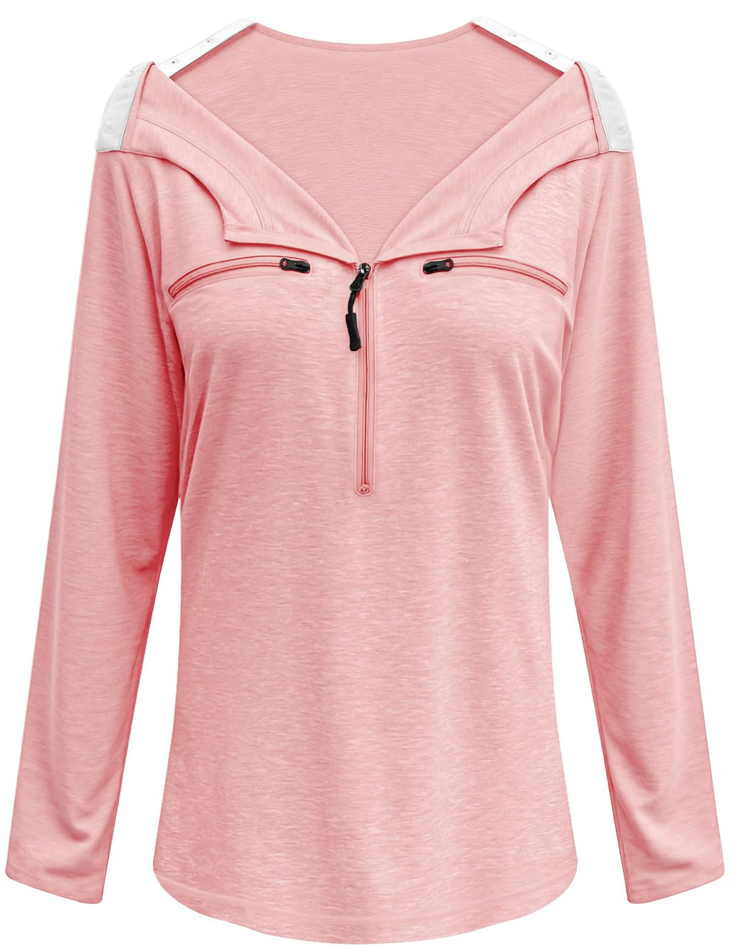 Chemo Port Shirts for Women Long Sleeve Post-Surgery Recovery with 2 Side Snaps Shoulder Surgery & Dialysis Recovery Shirts