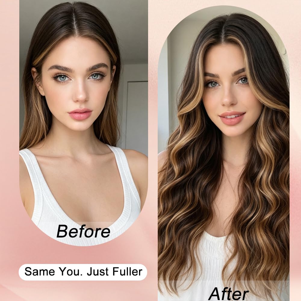 HMHIFI Blonde Wig for Women,26 Inch Long Wavy Curly Middle Part Hair