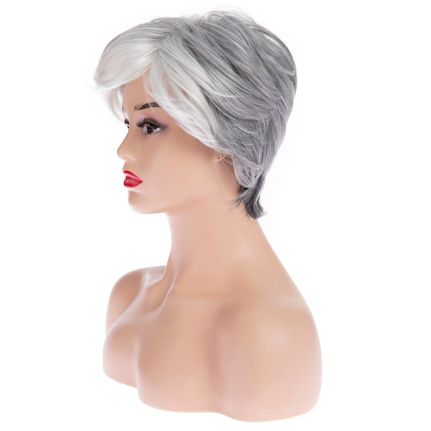 Short Wavy Brown Wigs for Women Fluffy Wavy Layered Wigs Synthetic Heat Resistant Halloween Cosplay Hair Wig with Wig Cap,Auburn Brown