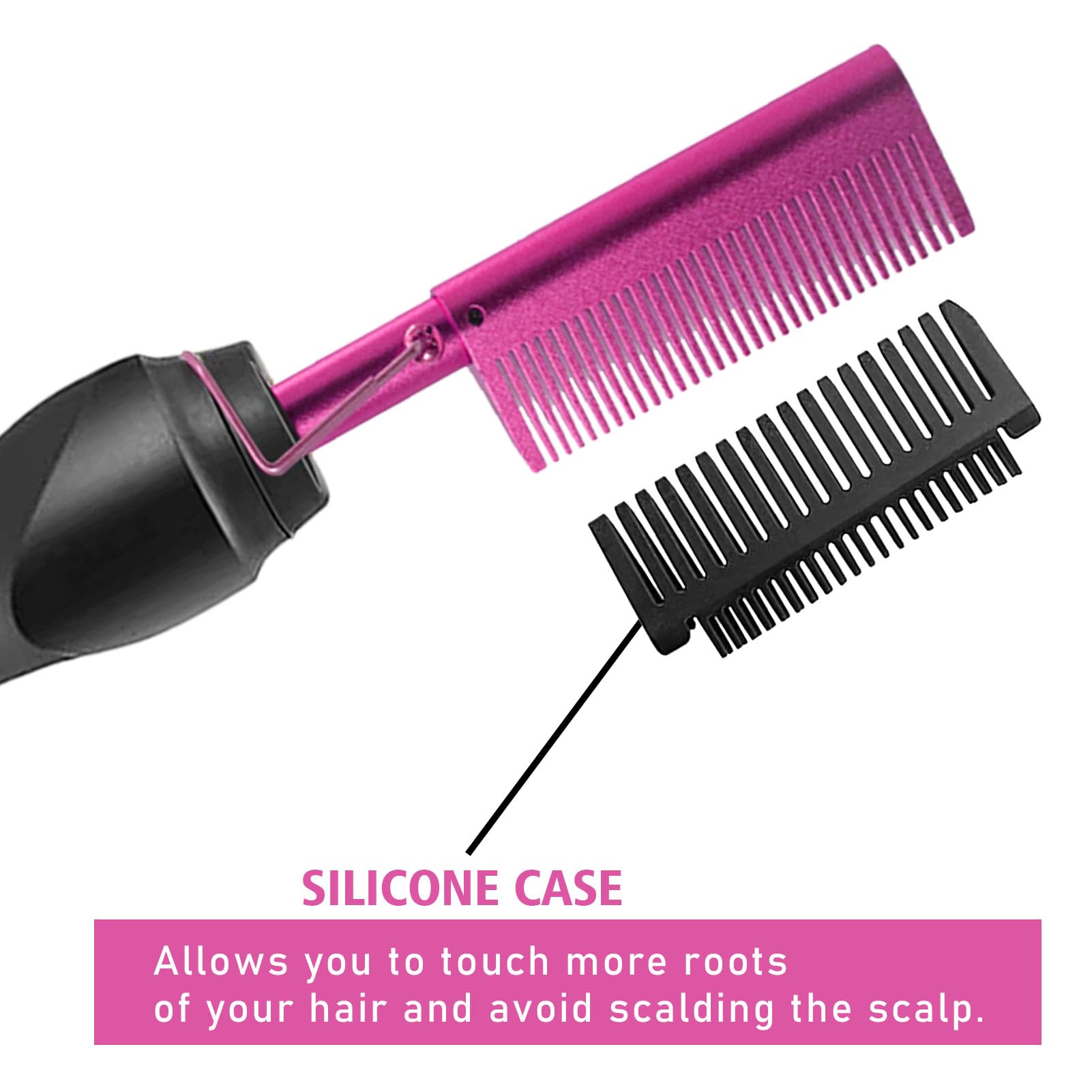 Electric Hot Comb Hair Straightener, Deluxe Electrical Straightening Comb Curling Iron for Natural Black Wigs, Hot Comb Electric for Wigs Pressing Combs with Wig Glue Melting Spray Hair Wax Stick