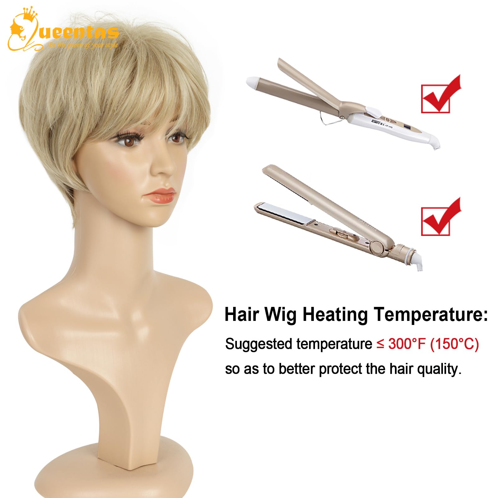 8" Layered Pixie Cut Synthetic Wig for Women Blonde Mixed Brown with Roots
