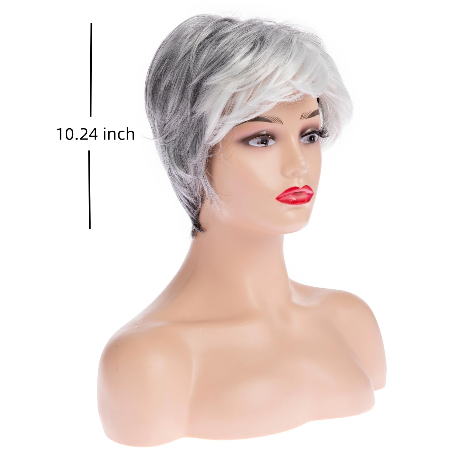 Short Wavy Brown Wigs for Women Fluffy Wavy Layered Wigs Synthetic Heat Resistant Halloween Cosplay Hair Wig with Wig Cap,Auburn Brown