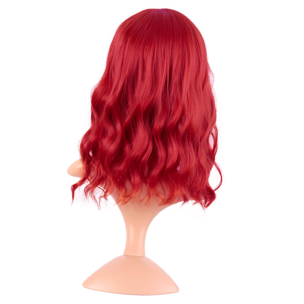MapofBeauty 14 Inch Short Curly Women Flat Bangs Bob Wig, Black