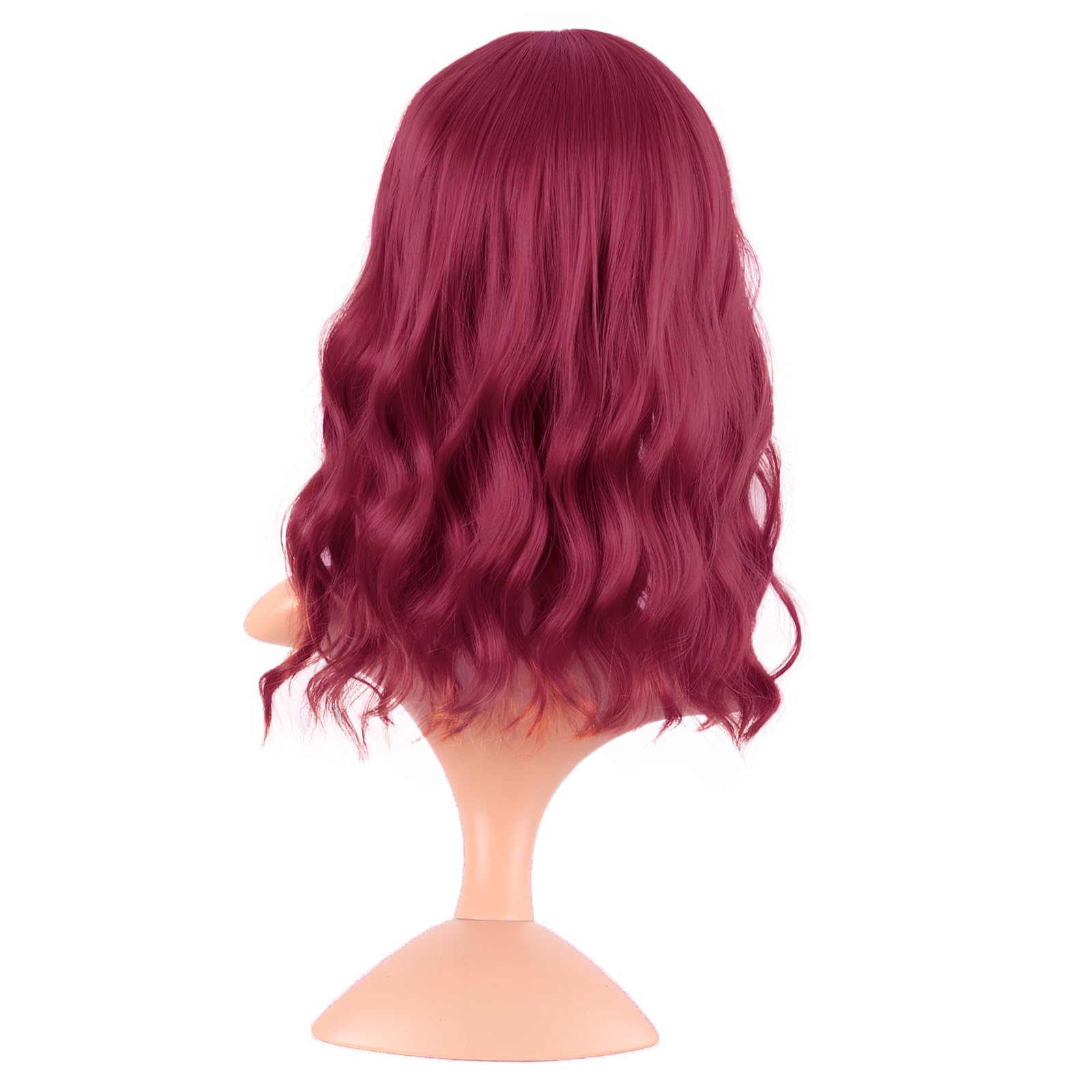 MapofBeauty 14 Inch Short Curly Women Flat Bangs Bob Wig, Black