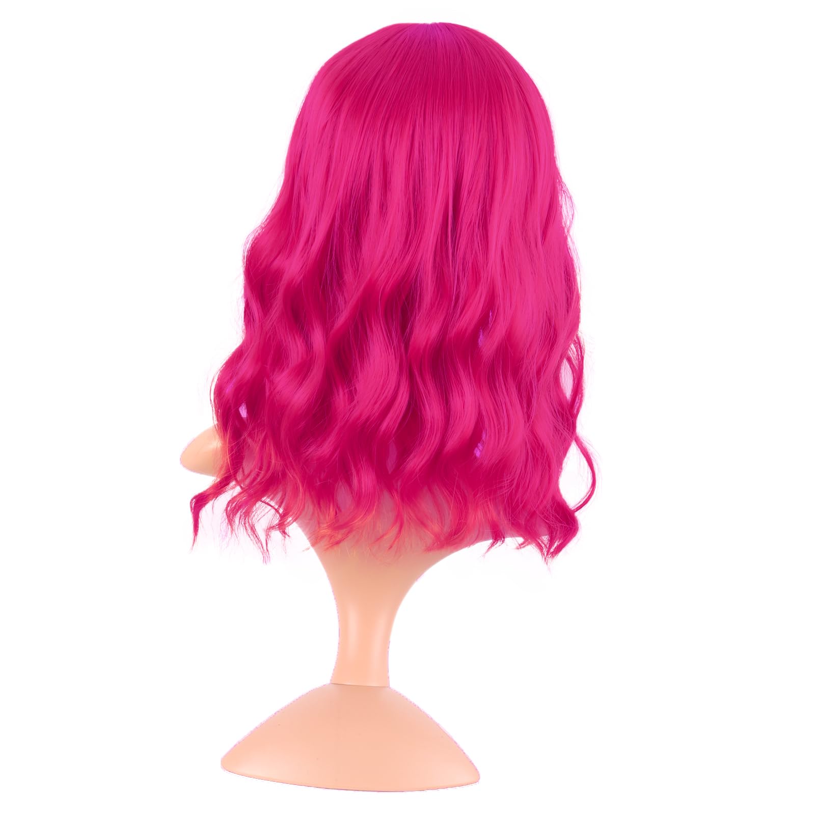 MapofBeauty 14 Inch Short Curly Women Flat Bangs Bob Wig, Black