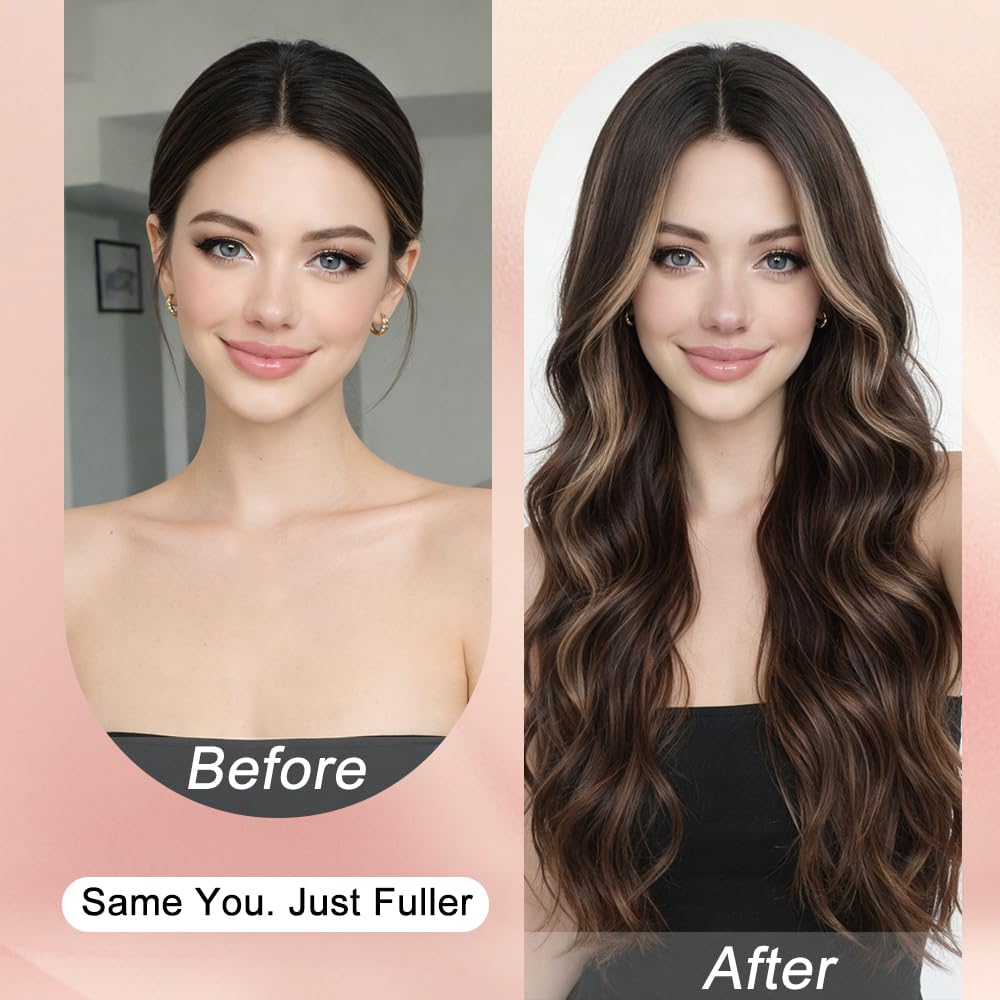 HMHIFI Blonde Wig for Women,26 Inch Long Wavy Curly Middle Part Hair