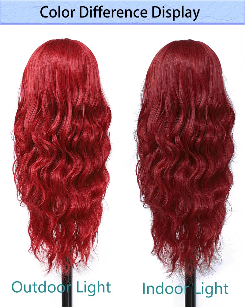 HMHIFI Blonde Wig for Women,26 Inch Long Wavy Curly Middle Part Hair