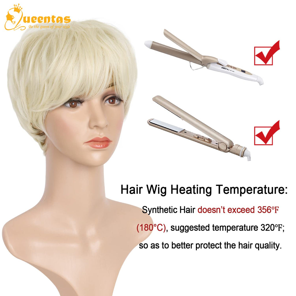 8" Layered Pixie Cut Synthetic Wig for Women Blonde Mixed Brown with Roots