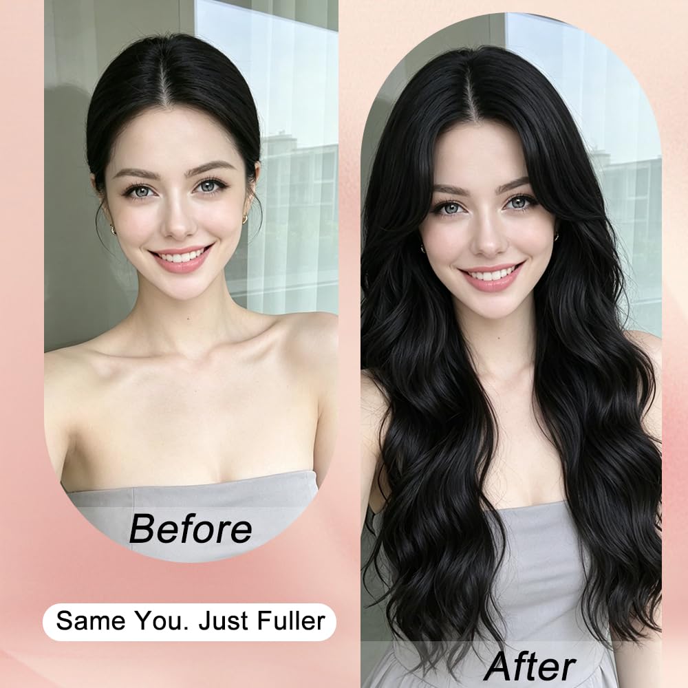 HMHIFI Blonde Wig for Women,26 Inch Long Wavy Curly Middle Part Hair