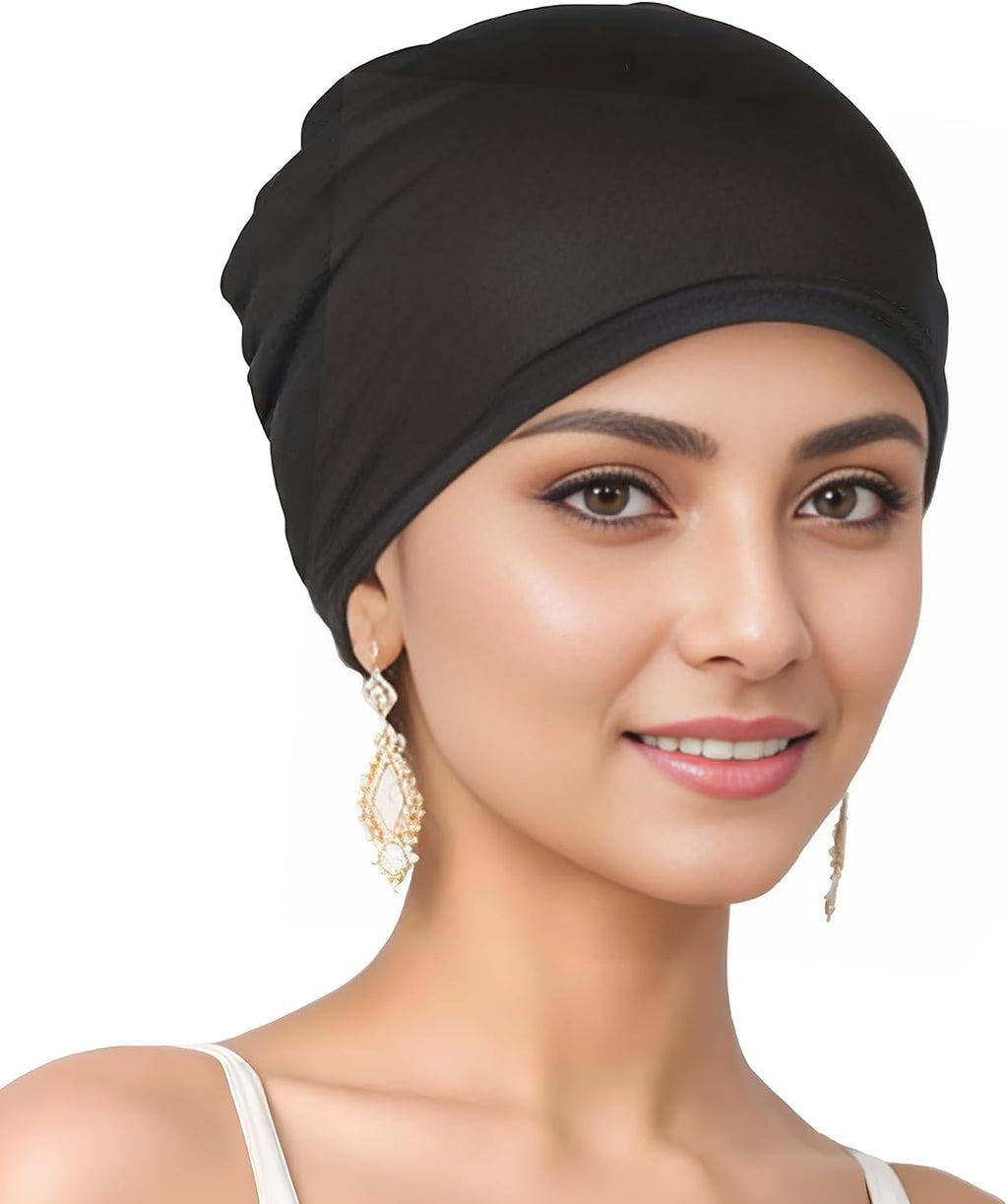 Cmonie 9-12 Pcs Solid Women Chemo Hat Stretchy Turban Beanie