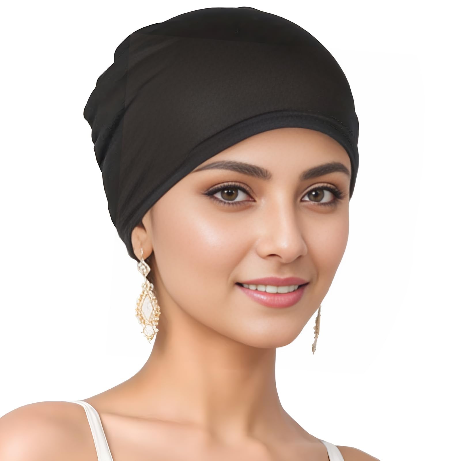 Cmonie 9-12 Pcs Solid Women Chemo Hat Stretchy Turban Beanie
