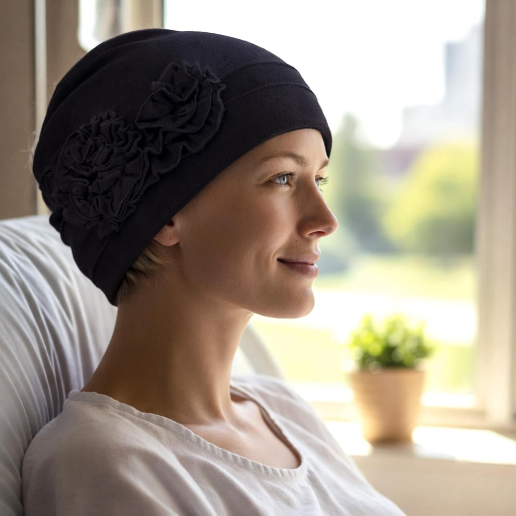 4 Pcs Stylish Cotton Chemo Headwear for Women, Soft Chemo Hats for Hair Loss