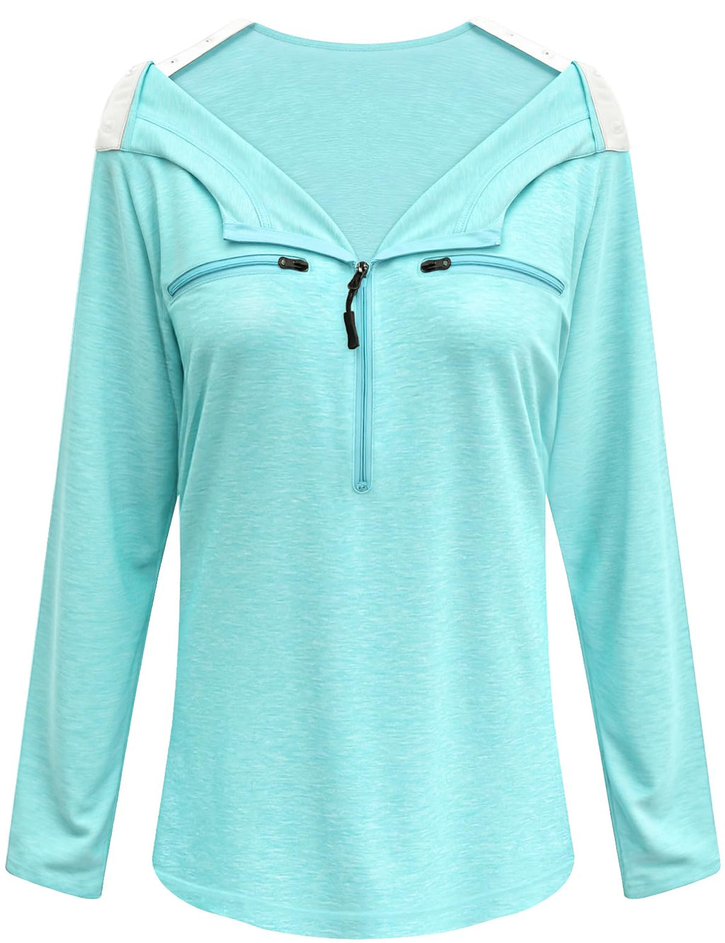 Chemo Port Shirts for Women Long Sleeve Post-Surgery Recovery with 2 Side Snaps Shoulder Surgery & Dialysis Recovery Shirts