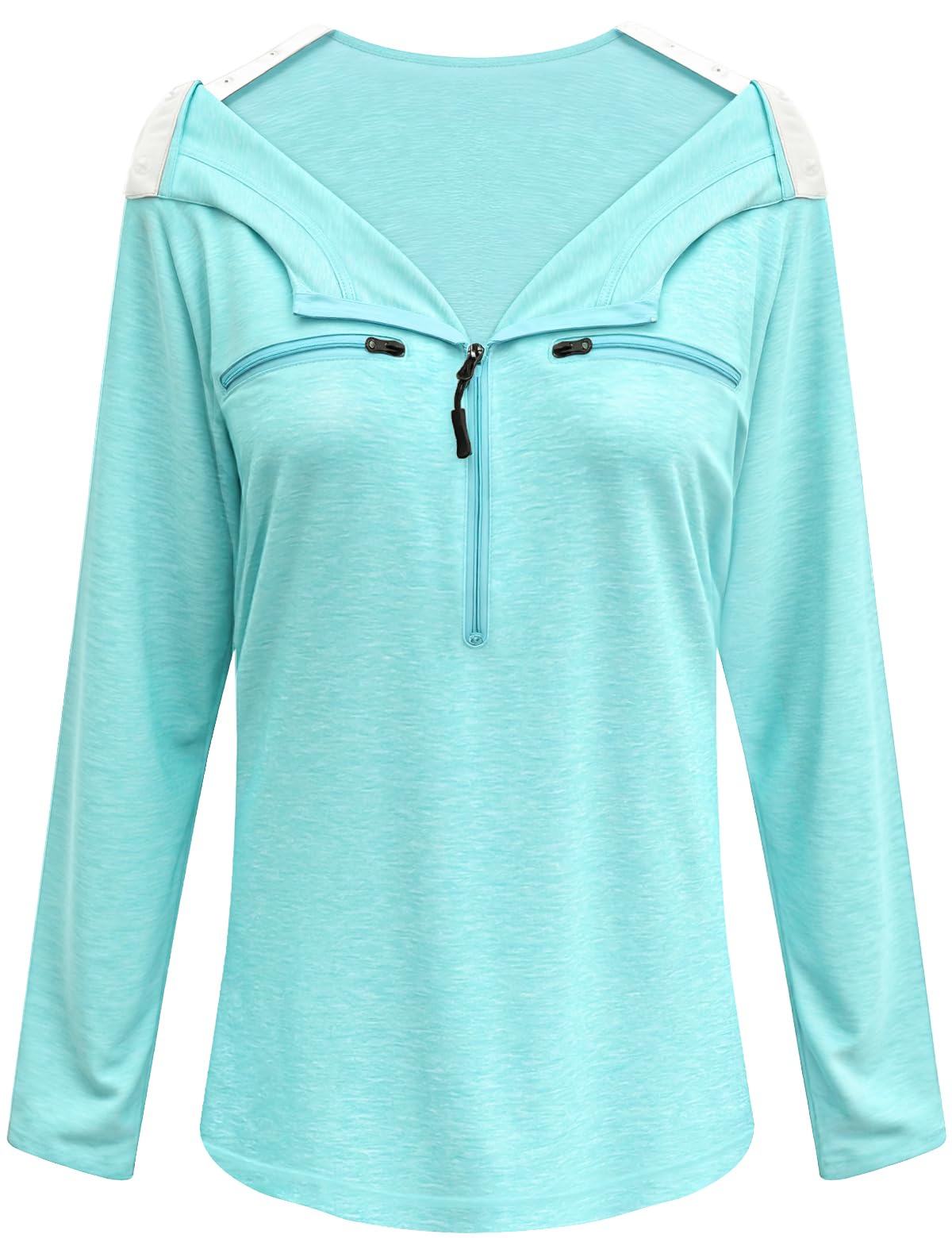 Chemo Port Shirts for Women Long Sleeve Post-Surgery Recovery with 2 Side Snaps Shoulder Surgery & Dialysis Recovery Shirts