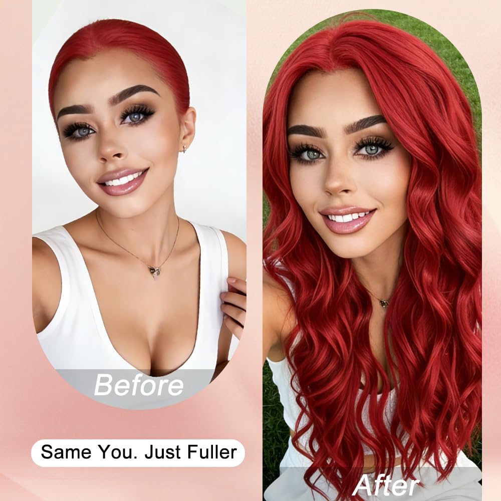 HMHIFI Blonde Wig for Women,26 Inch Long Wavy Curly Middle Part Hair