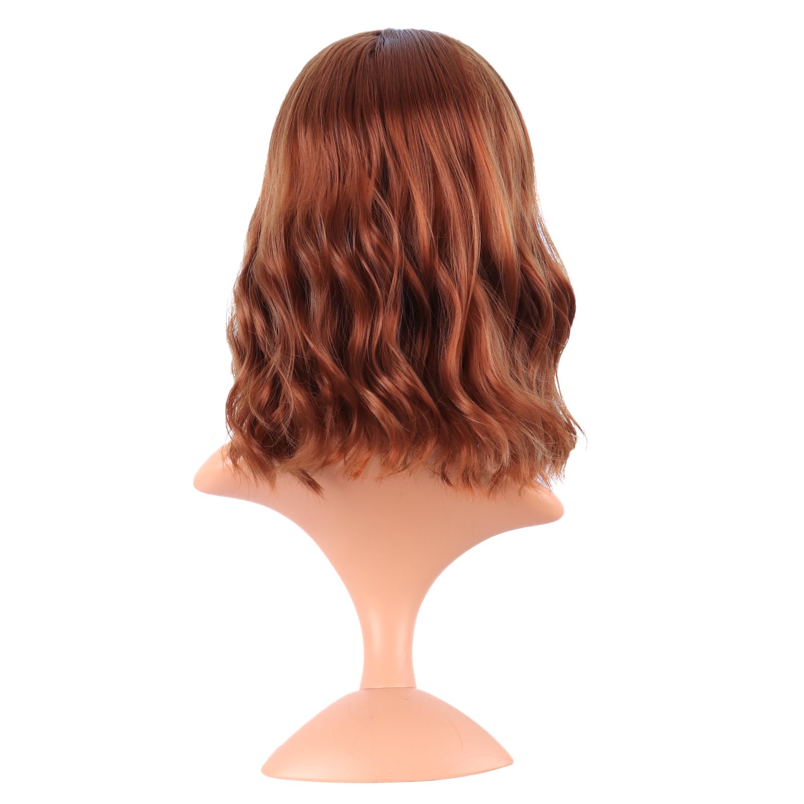 MapofBeauty 14 Inch Short Curly Women Flat Bangs Bob Wig, Black