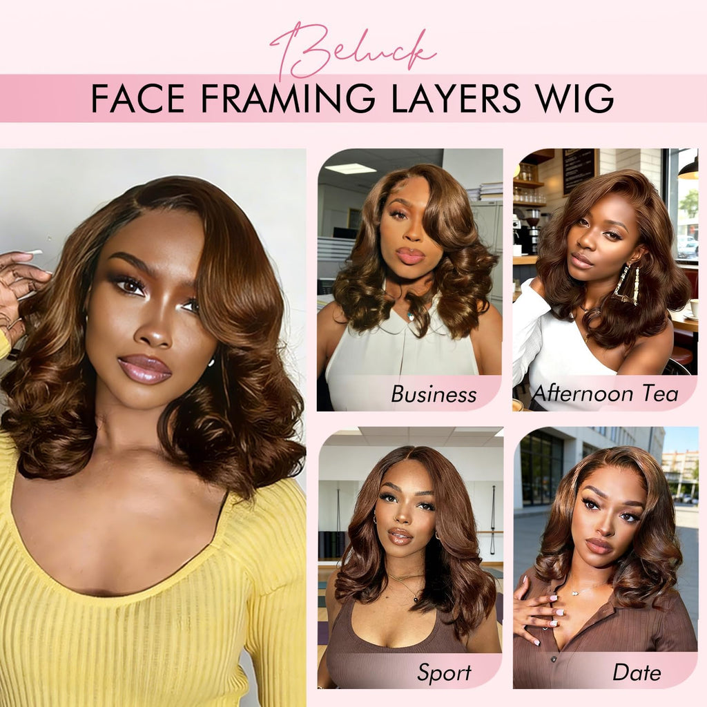 Beluck Short 13x6 Lace Front Bob Wig Human Hair For Black Women