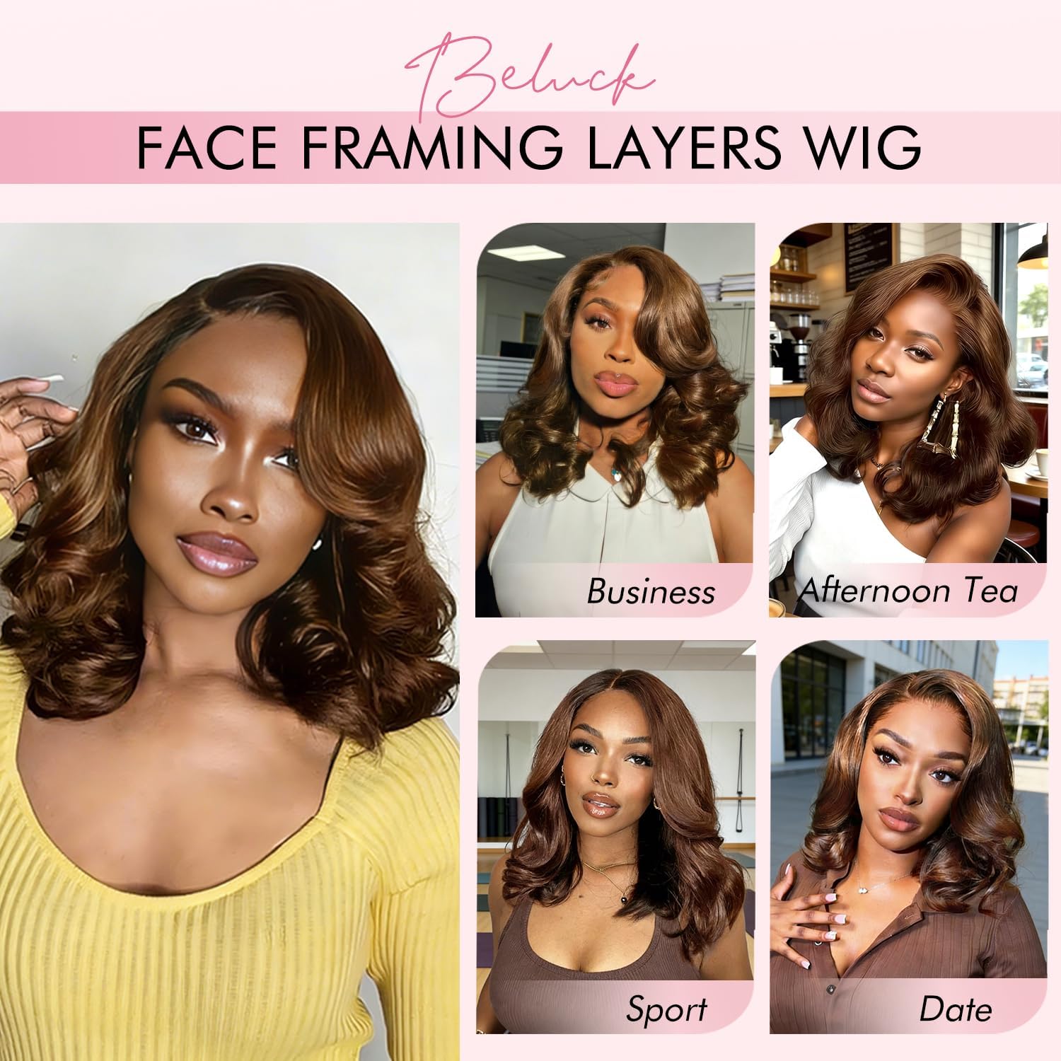 Beluck Short 13x6 Lace Front Bob Wig Human Hair For Black Women