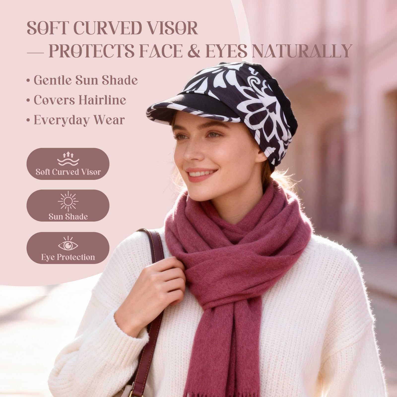 4 Pcs Stretch Chemo Headwear for Women, Soft Cancer Headwear, Viscose Newsboy Cap Elastic Cancer Hat for Hair Loss