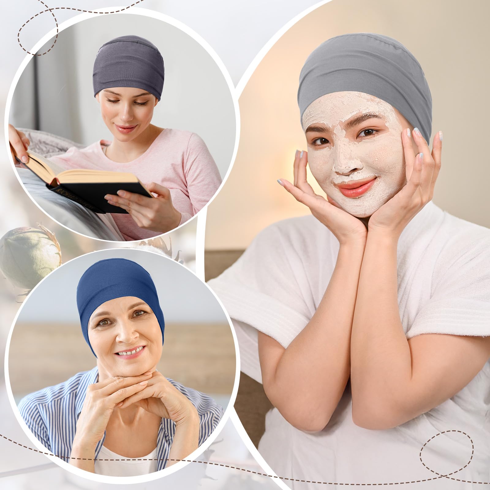 Zhengmy Cotton Chemo Sleep Cap for Women