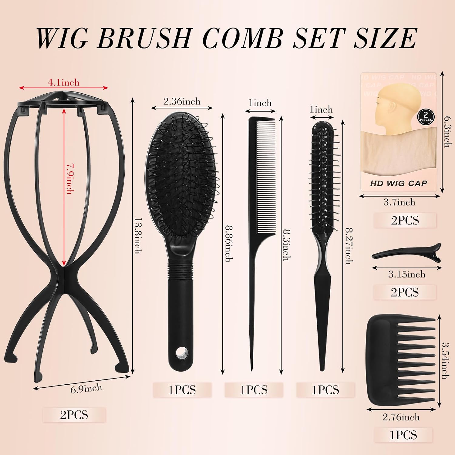 obeoby Wig Stand and Wig Brush Comb Set for Human and Synthetic Hair