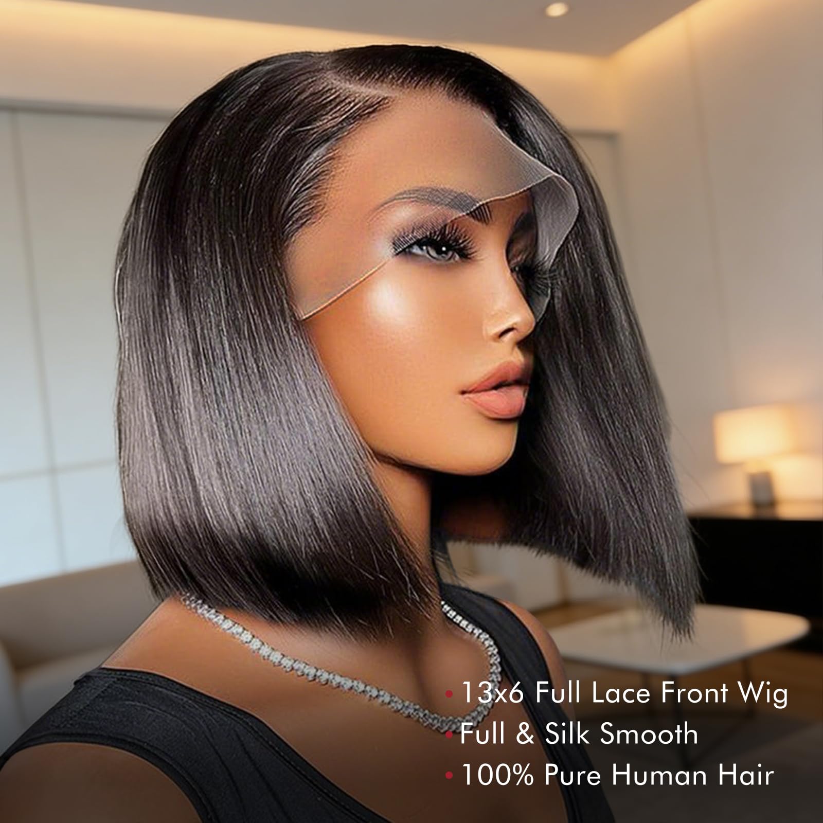 Beluck Short 13x6 Lace Front Bob Wig Human Hair For Black Women