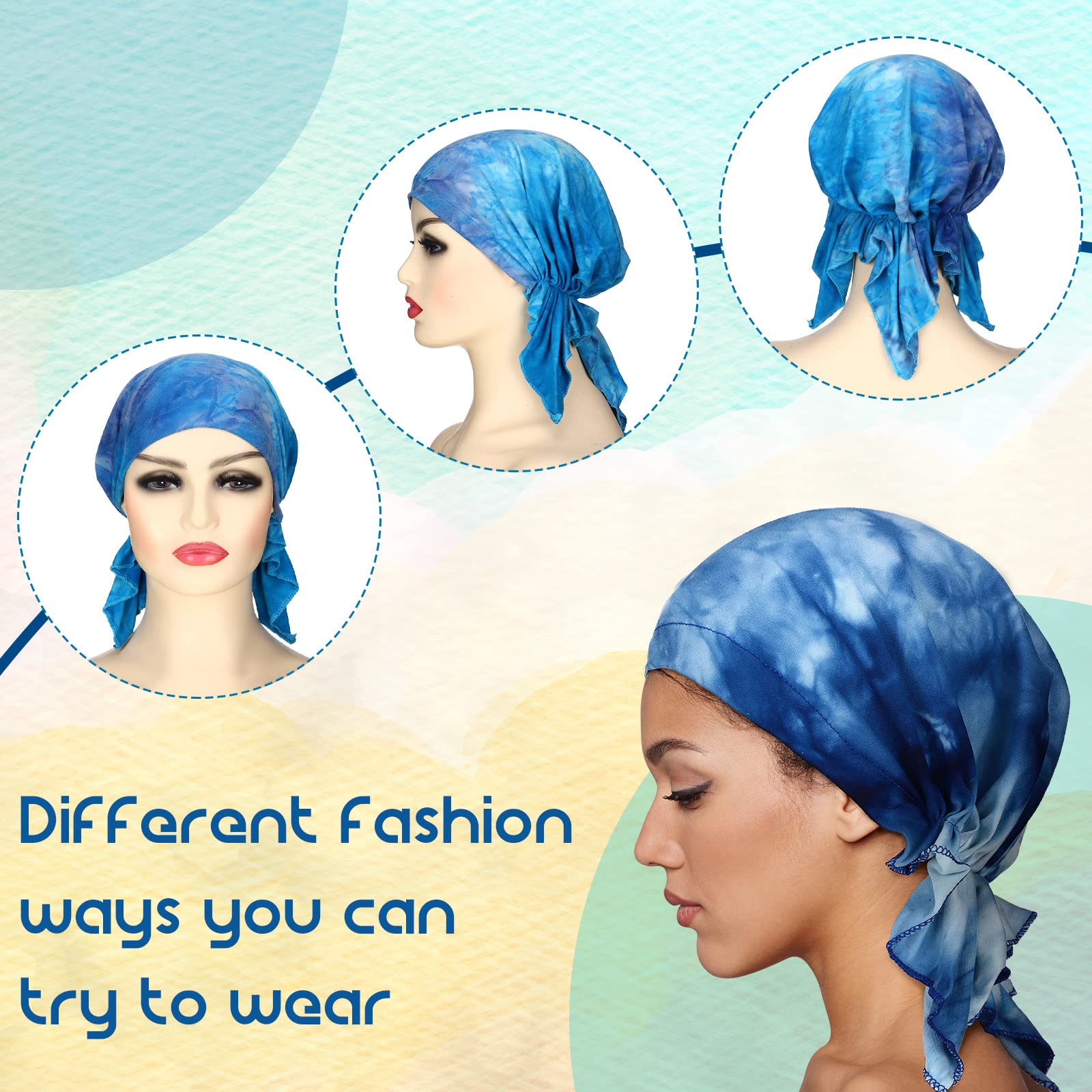 Geyoga 6 Pcs Chemo Headwear for Women