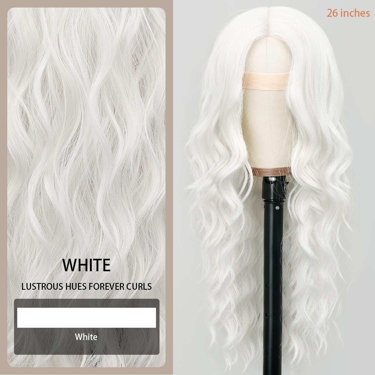 Nnzes Long Brown Mixed Blonde Wavy Wig 4x1 Lace Natural Hairline Middle Part Curly Heat-Resistant Synthetic Fiber for Women & Beginners Daily Party Use 26In