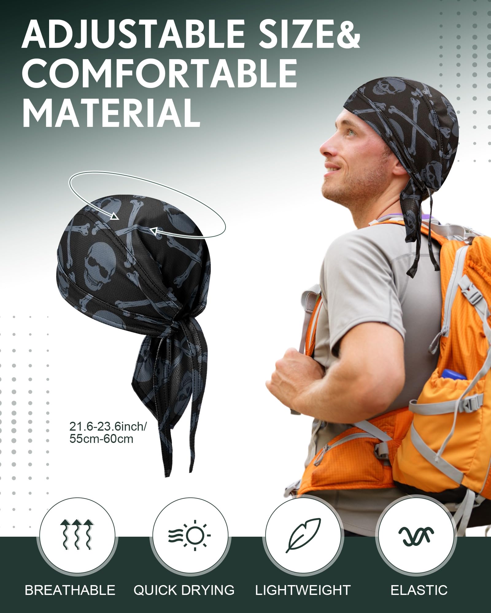 Foaincore 8 Pack Do Rags for Men