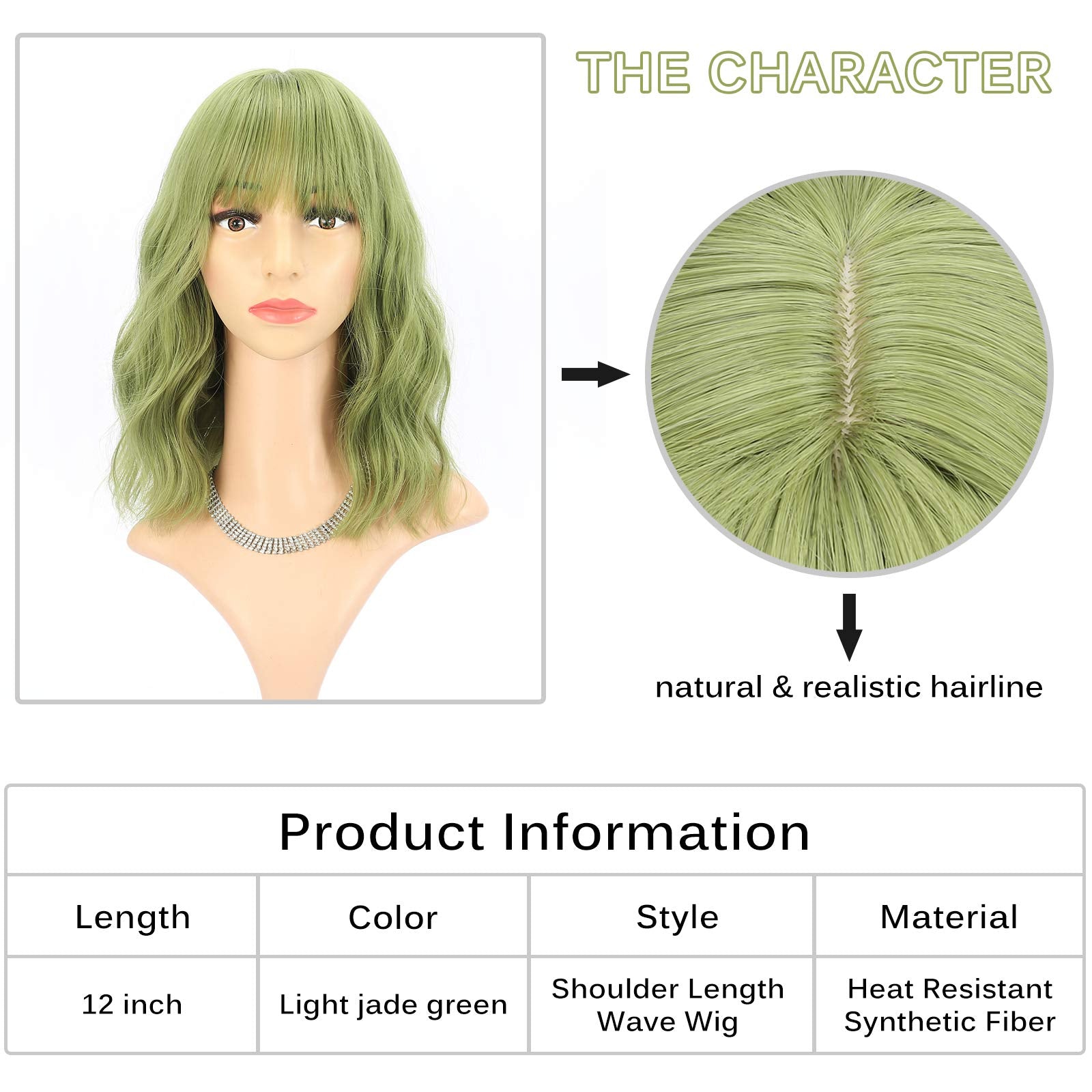 FAELBATY Blonde Wave Short Bob Wigs With Air Bangs Shoulder Length Wig For Women and Girls Curly Wavy Synthetic Cosplay Costume Wig (12" Mix blonde and gold)