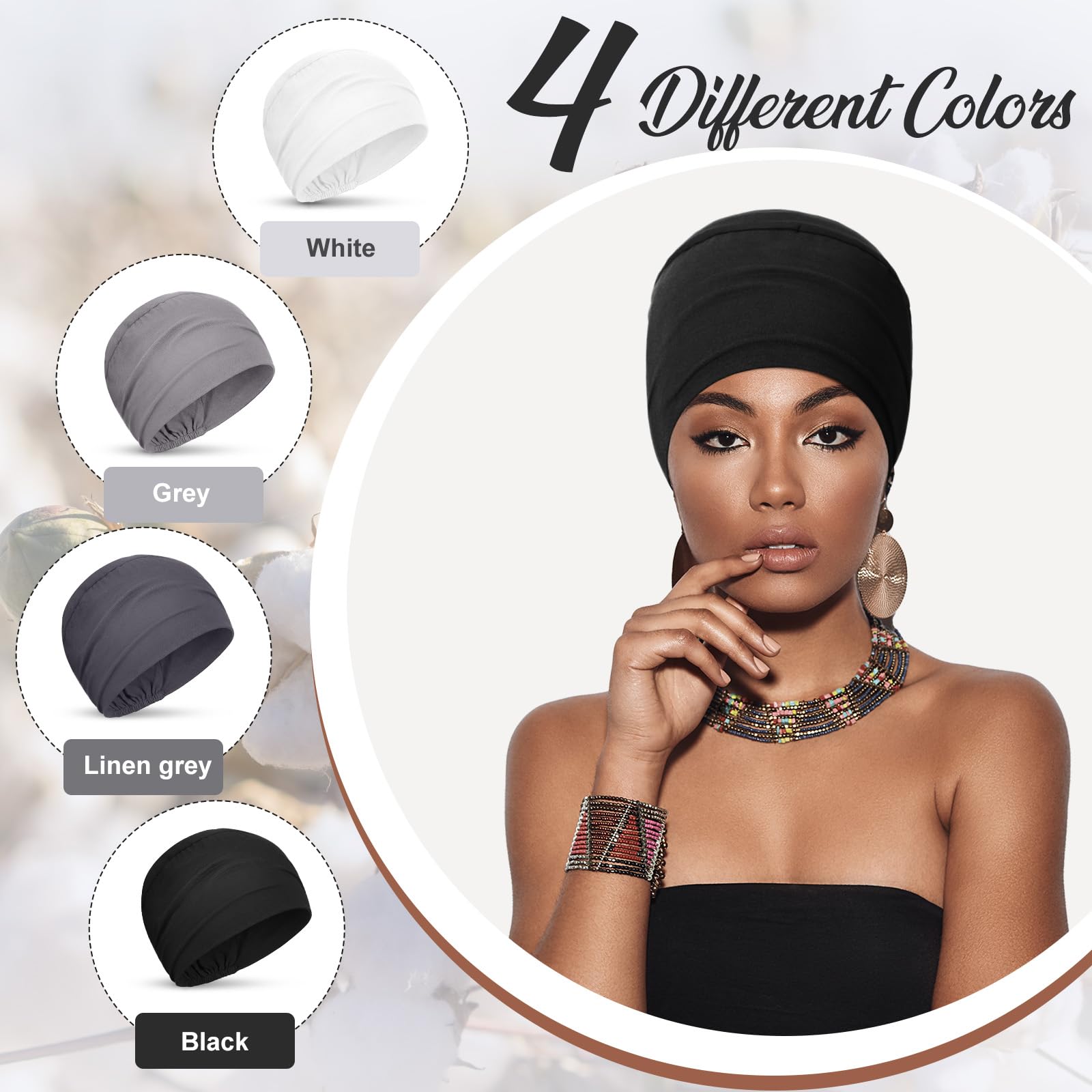 Zhengmy Cotton Chemo Sleep Cap for Women