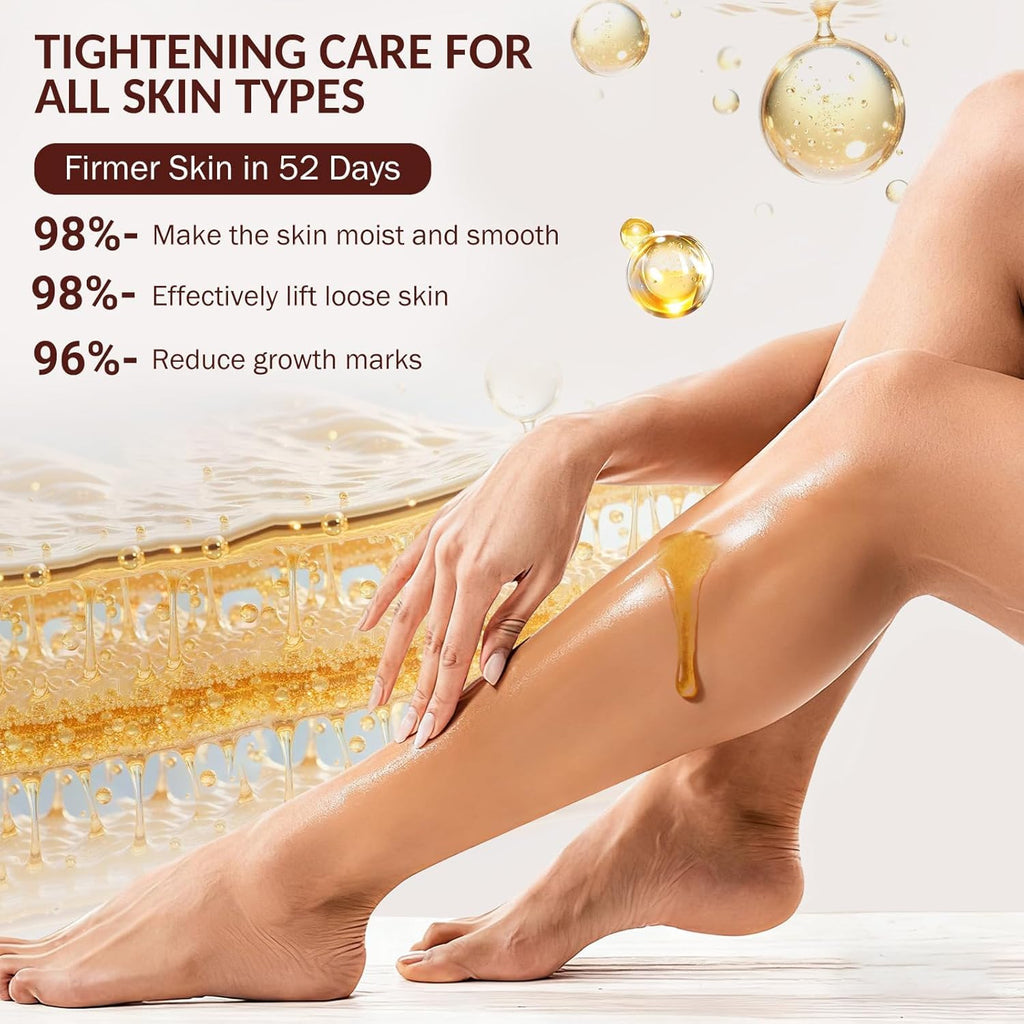 Body Firming Oil, Luxury Body Oil for Crepe Skin, 8 Natural Plant Cold-Pressed Oils, Deep Hydration & Moisturize, Firming Tightening & Hydrating Body Serum, Smooths Skin for Women