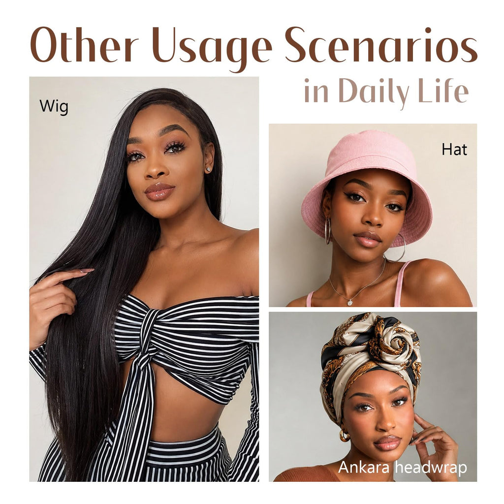 Dreamlover Wig Grip Band, Non-Slip 2 PCS Adjustable Headband for Wigs, Nude