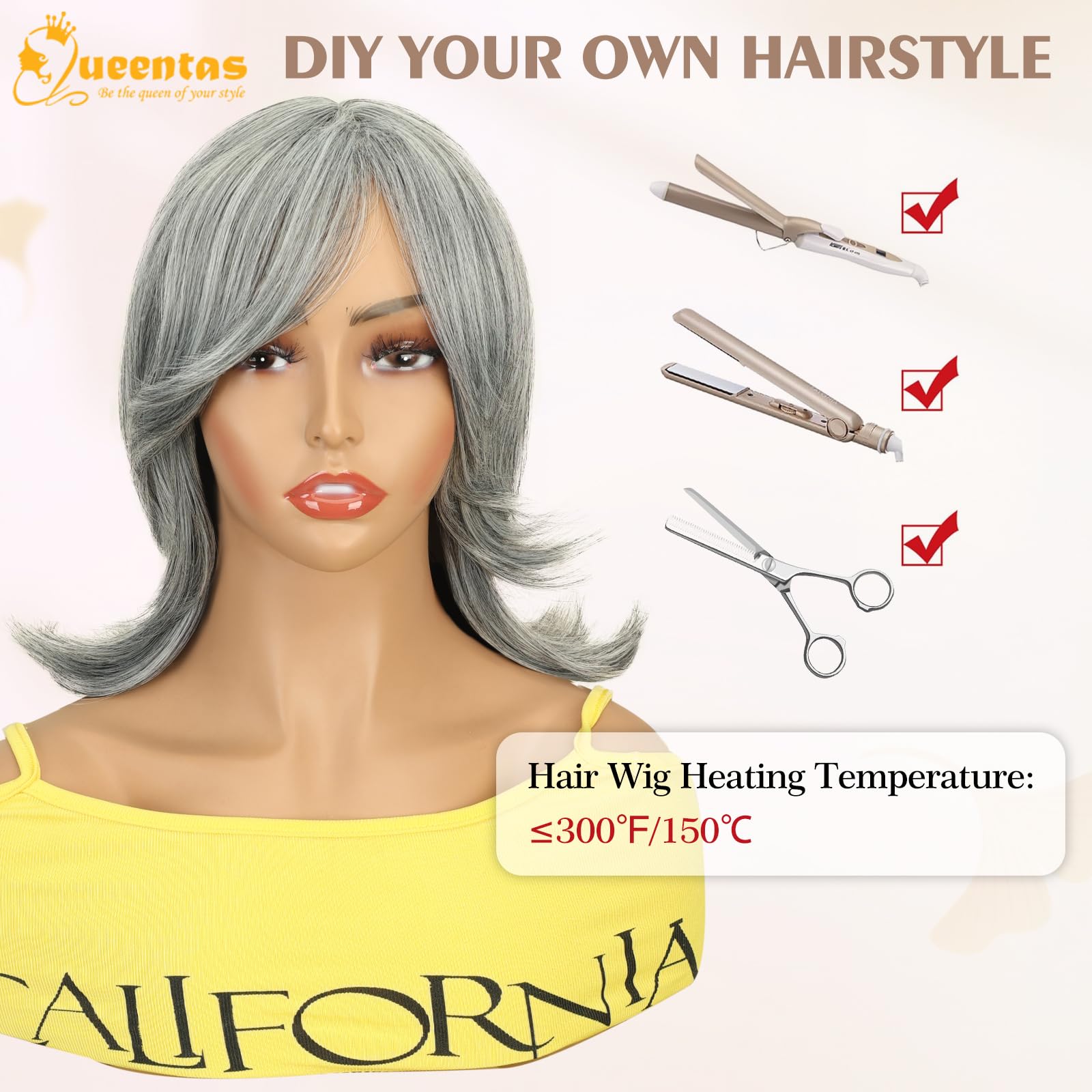 8" Layered Pixie Cut Synthetic Wig for Women Blonde Mixed Brown with Roots