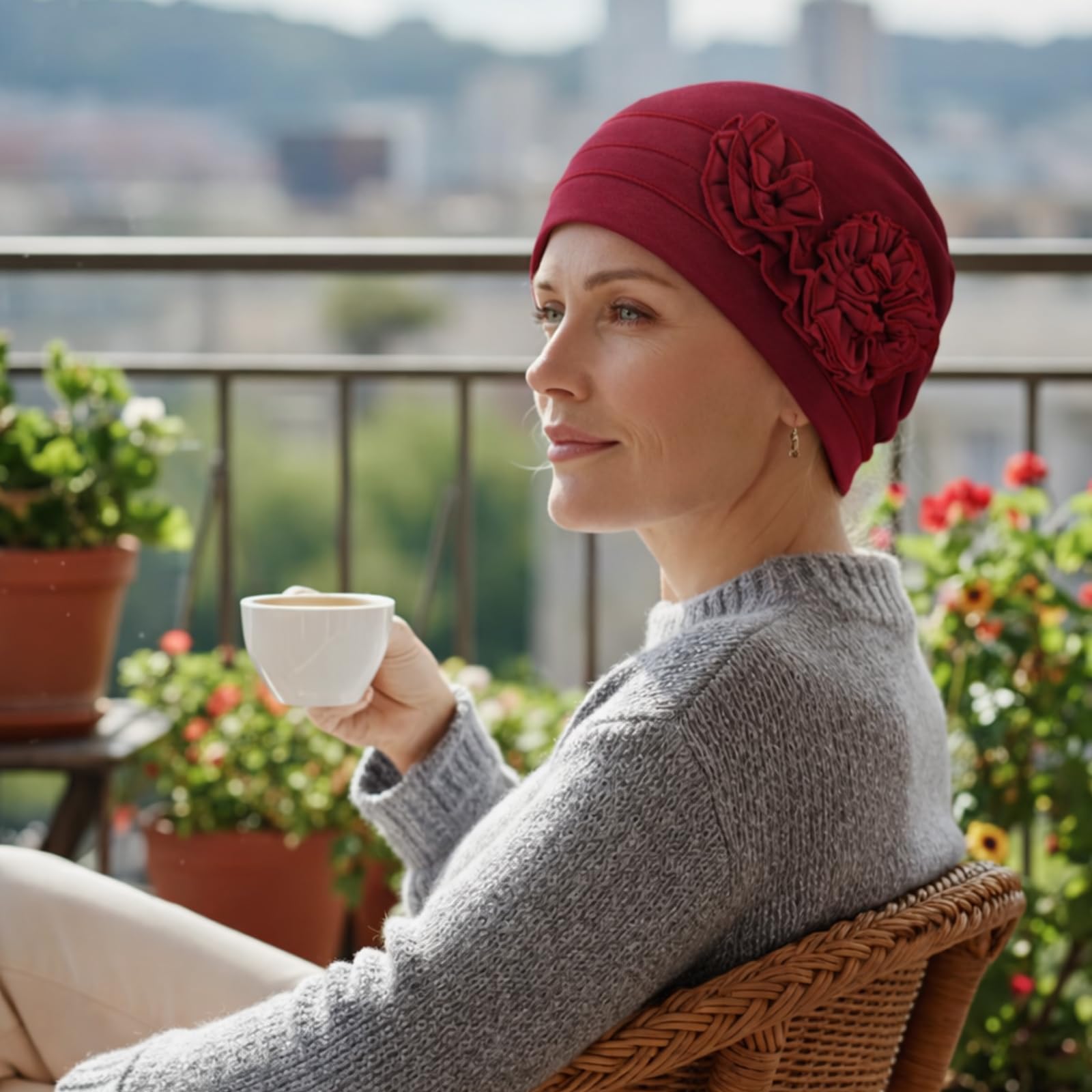 4 Pcs Stylish Cotton Chemo Headwear for Women, Soft Chemo Hats for Hair Loss