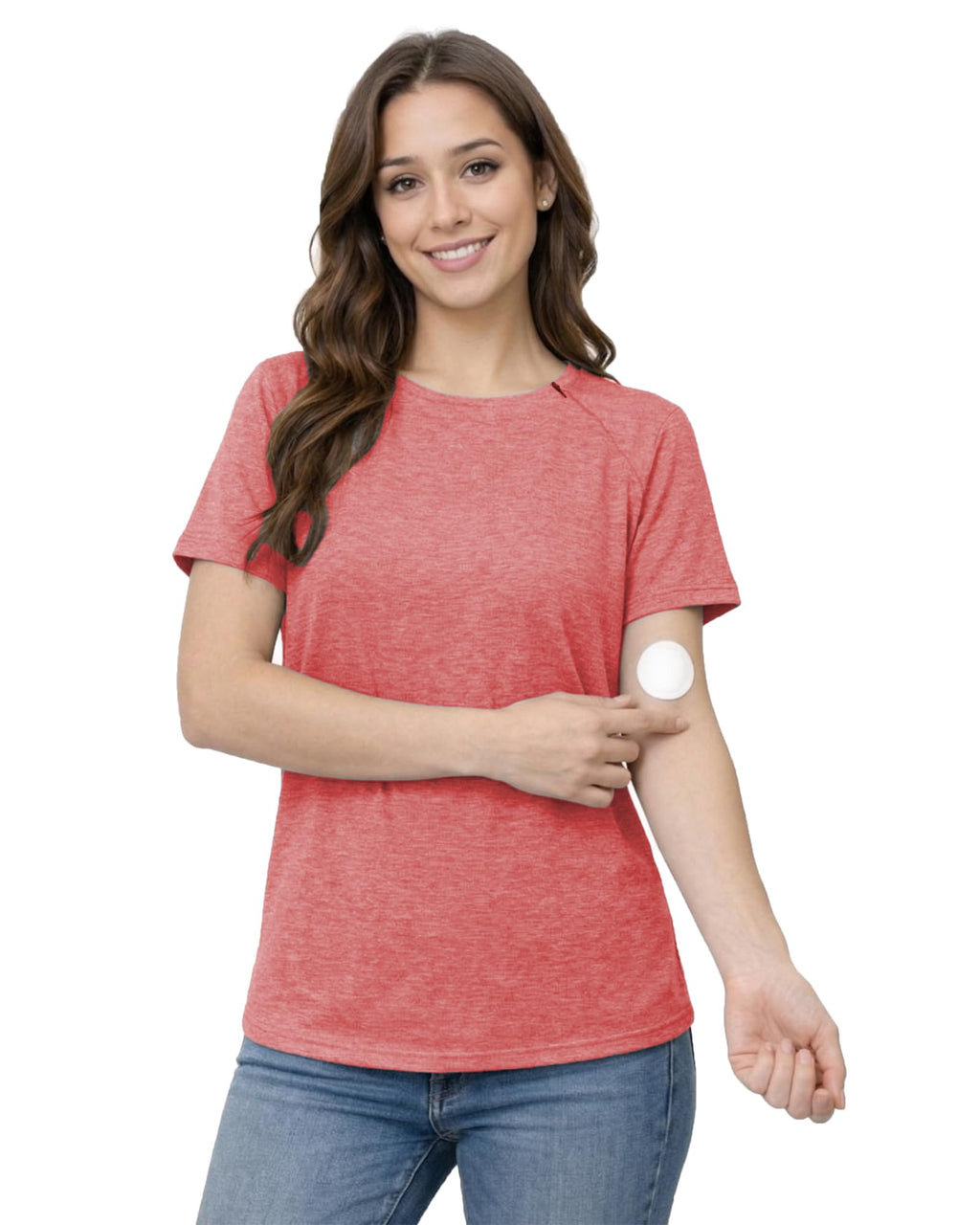 Youdiao Chemo Shirts for Port Access Women Post Shoulder Surgery Shirts with 2 Hidden Side Zippers Short Sleeve Tear Away Top