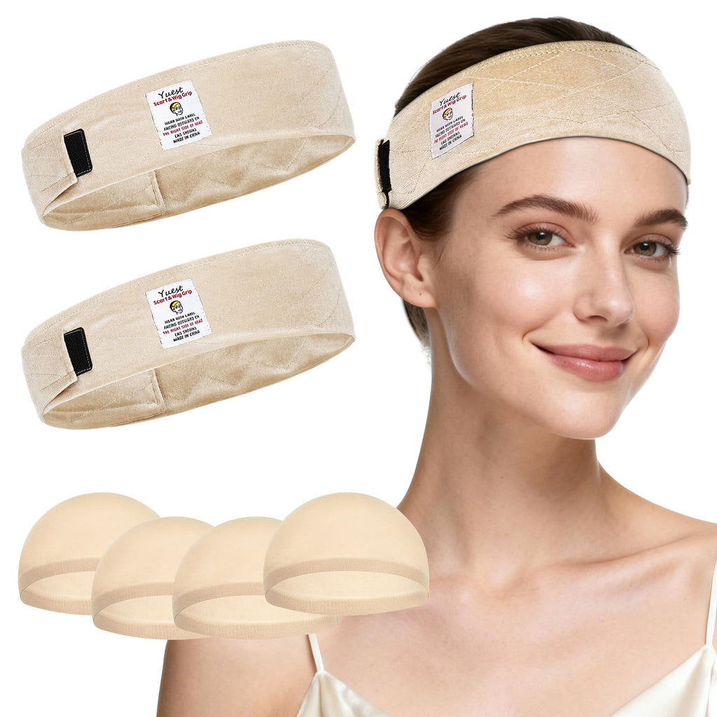 2 Pack Wig Grip Band - Velvet Wig Grips Adjustable Headband Stay Put No Slip Edge Saver
