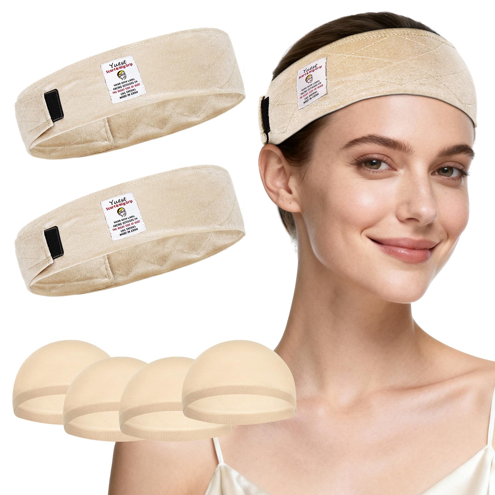 2 Pack Wig Grip Band - Velvet Wig Grips Adjustable Headband Stay Put No Slip Edge Saver
