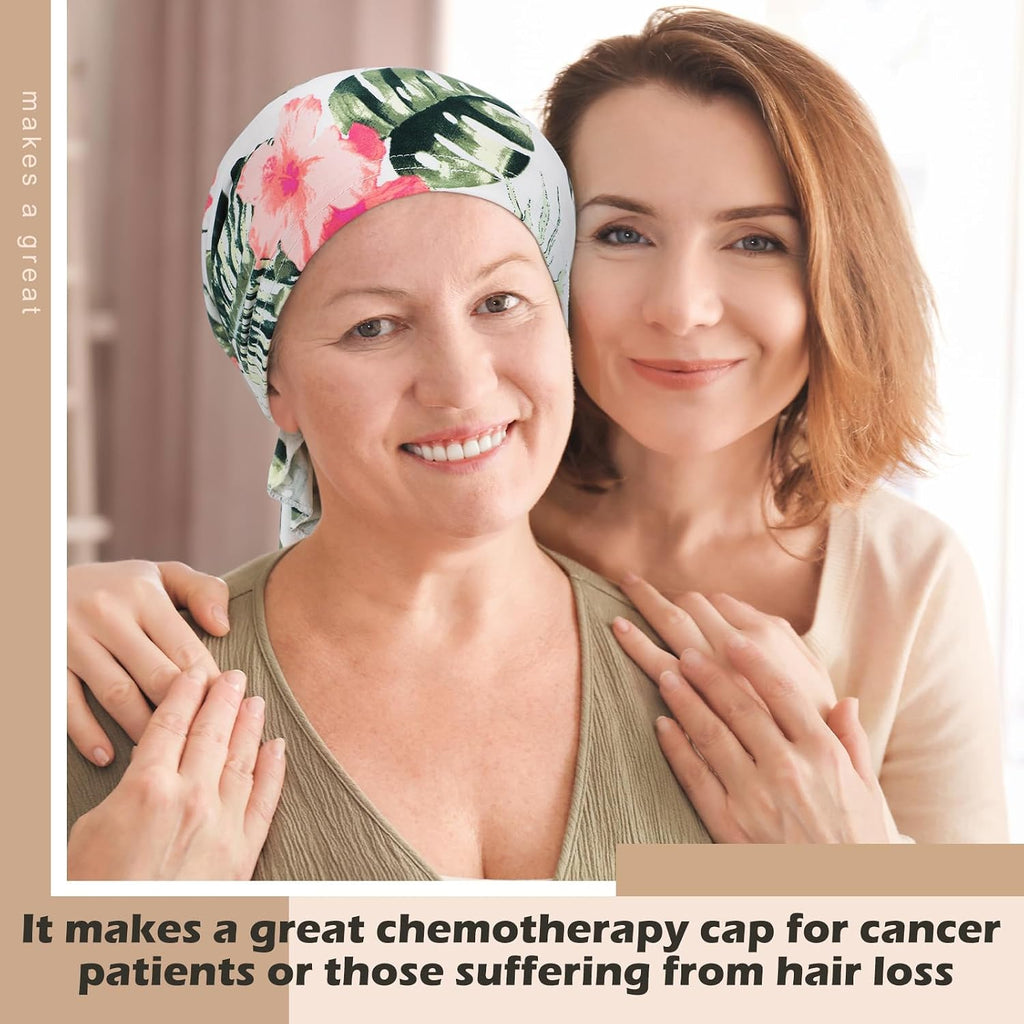 Halfchet 8 Pcs Chemo Headwear for Women Pre Tied Cancer Scarf Caps Soft Elastic Head Scarf Turbans for Patients Hair Loss Cover Hat