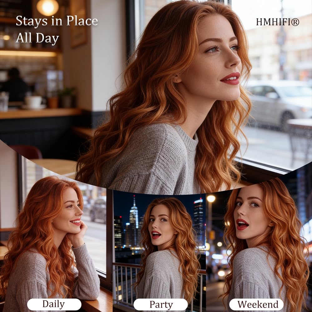 HMHIFI Blonde Wig for Women,26 Inch Long Wavy Curly Middle Part Hair