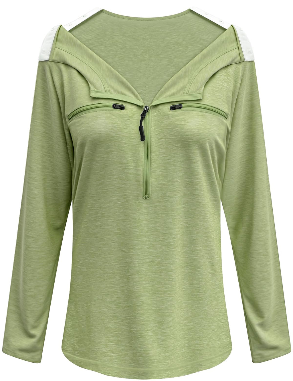 Chemo Port Shirts for Women Long Sleeve Post-Surgery Recovery with 2 Side Snaps Shoulder Surgery & Dialysis Recovery Shirts