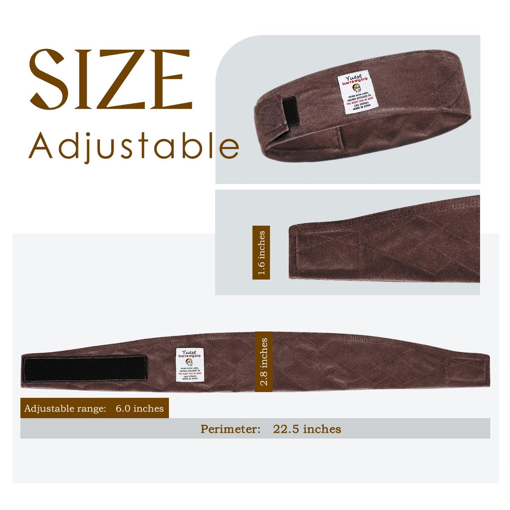 2 Pack Wig Grip Band - Velvet Wig Grips Adjustable Headband Stay Put No Slip Edge Saver