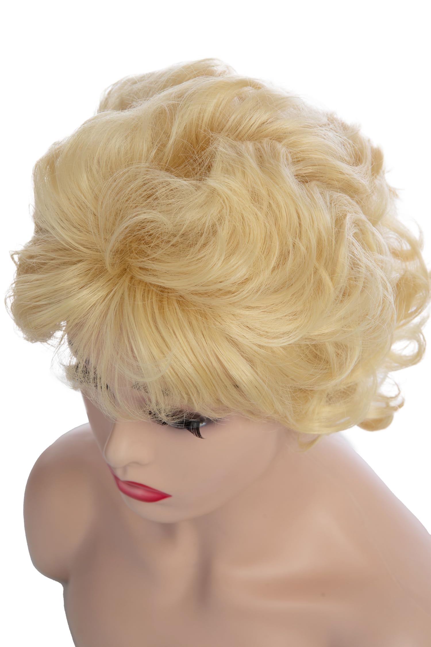 Short Wavy Brown Wigs for Women Fluffy Wavy Layered Wigs Synthetic Heat Resistant Halloween Cosplay Hair Wig with Wig Cap,Auburn Brown