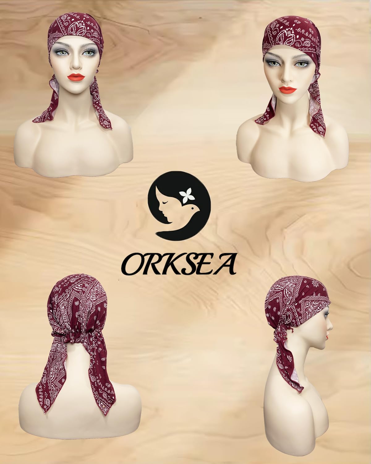 Chemo Headwear for Women Pre-Tied Head Scarf Headwraps Soft Turbans Cancer Hats Chemo Beanie Coverings Scarves